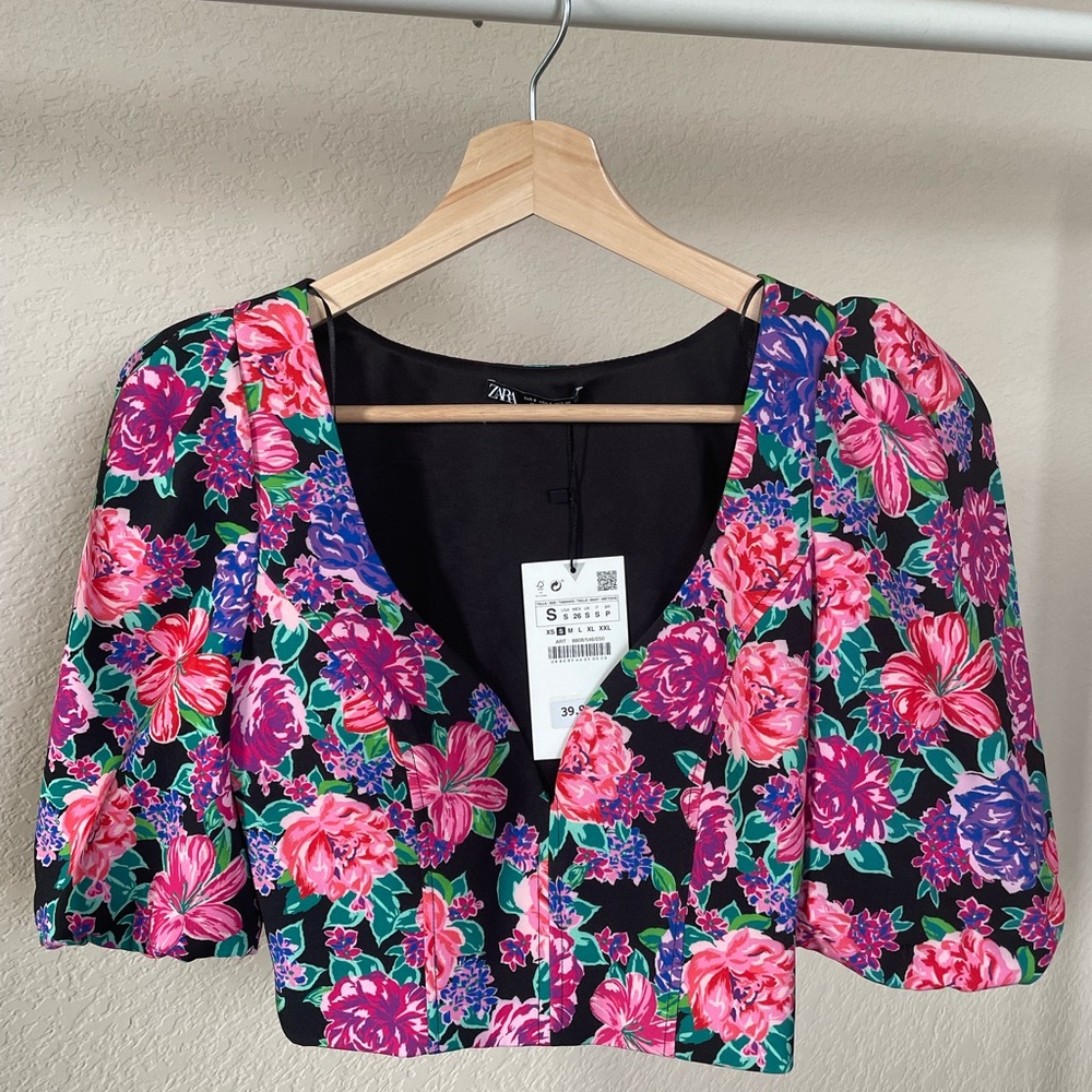 Zara Floral Print Crop Top